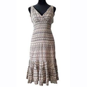 Ted Baker Womens 4 Black & Blush Peach Sleeveless A-Line Dress